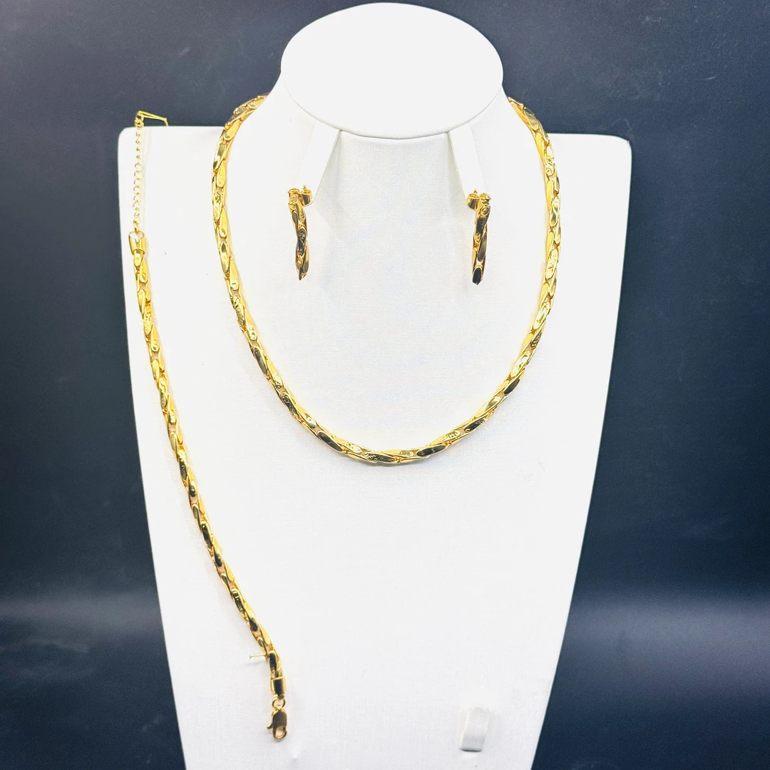 铜项链 TJ205 铜首饰 项链手链耳环三件套