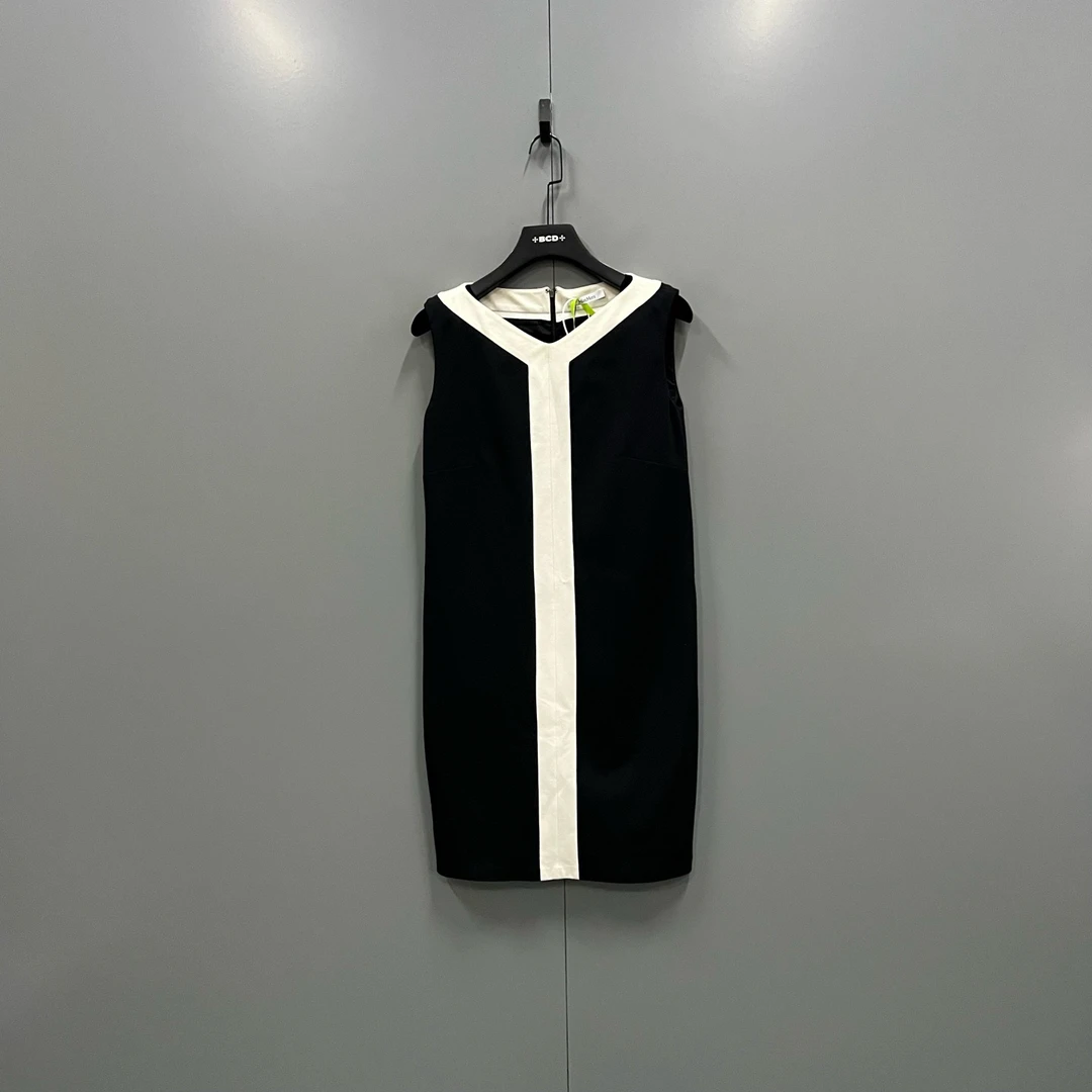 95新 MaxMara zz20 拼色圆领无袖连衣裙 38码/95新/607235