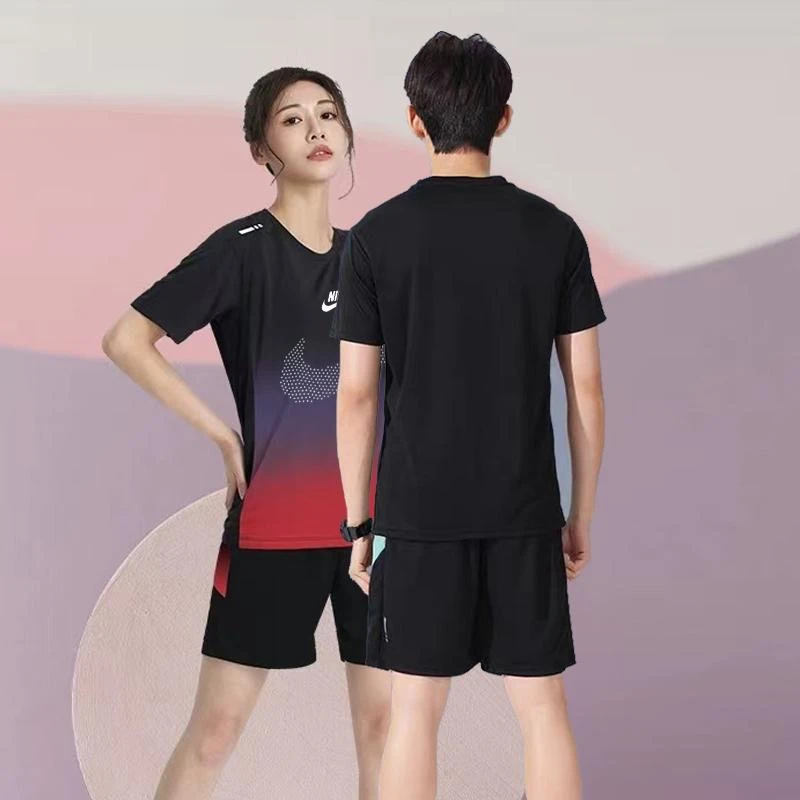 冰丝套装短袖短裤2025夏季情侣男女款宽松运动五分短裤套装JP
