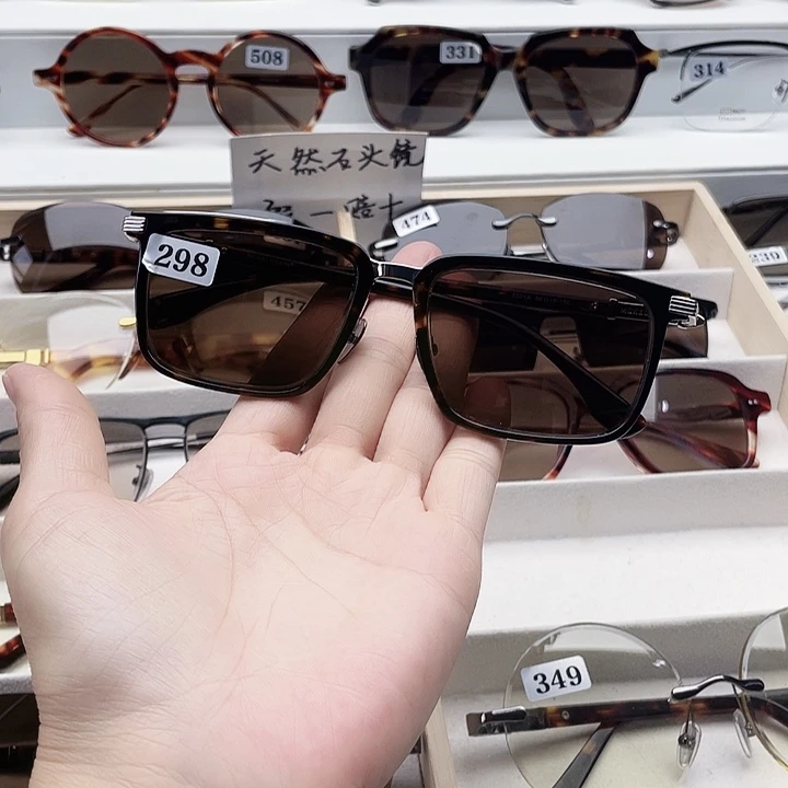 分体式 天然水晶石头眼镜