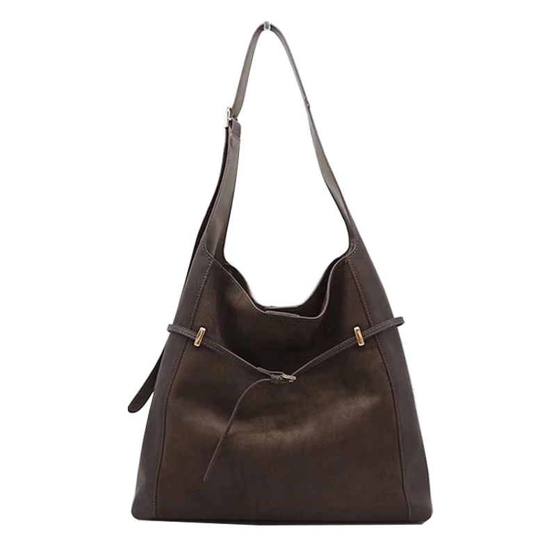 女包2025冬季新款简约高级感麂皮绒托特包女通勤单肩腋下包