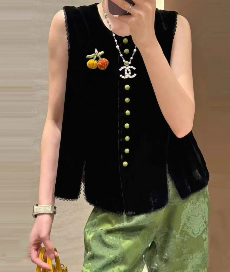 小南瓜-新中式秋款马甲丝绒马甲国风女装时尚马甲