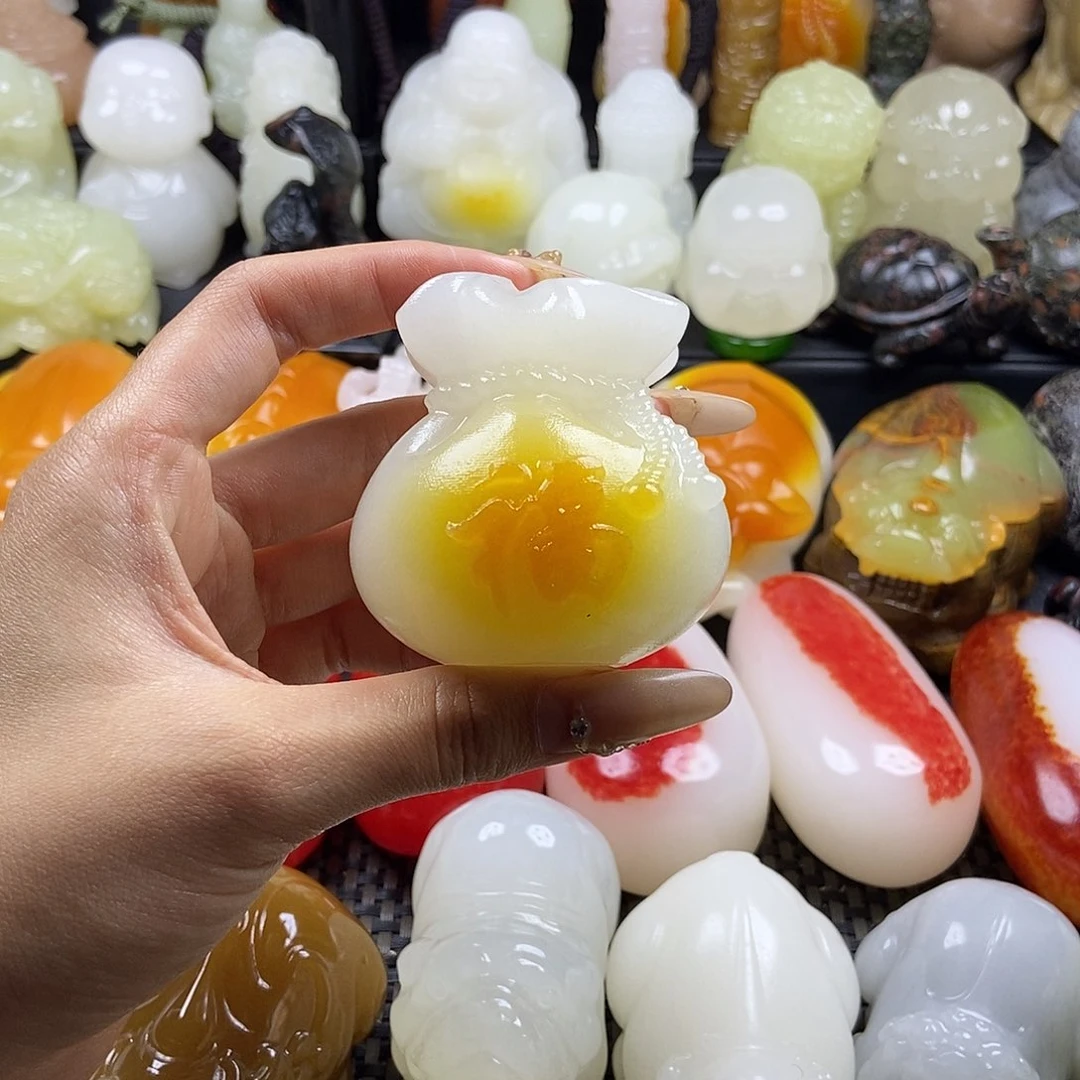 无花朵原石雕刻把件