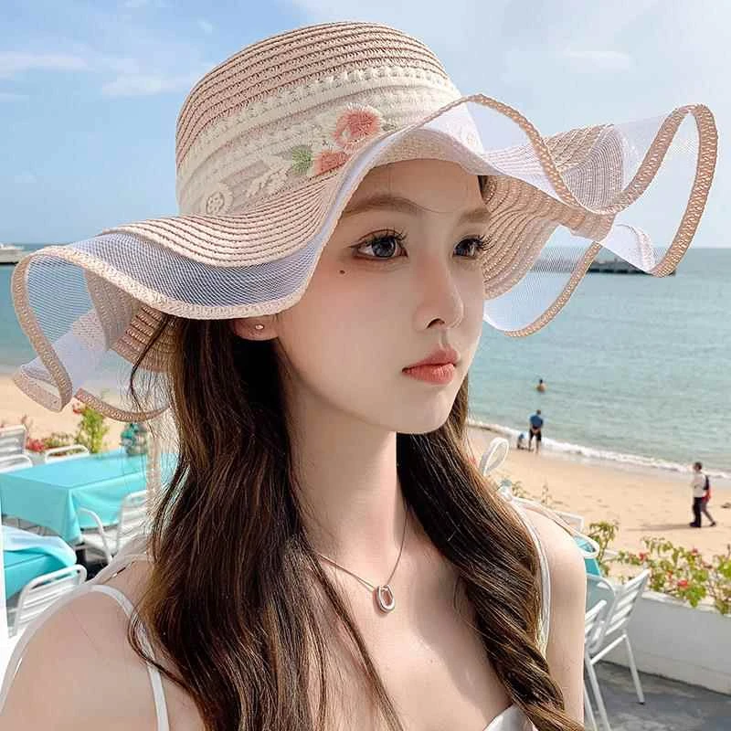 夏季时尚海南三亚沙滩帽女网红户外旅游海边度假甜美休闲太阳帽