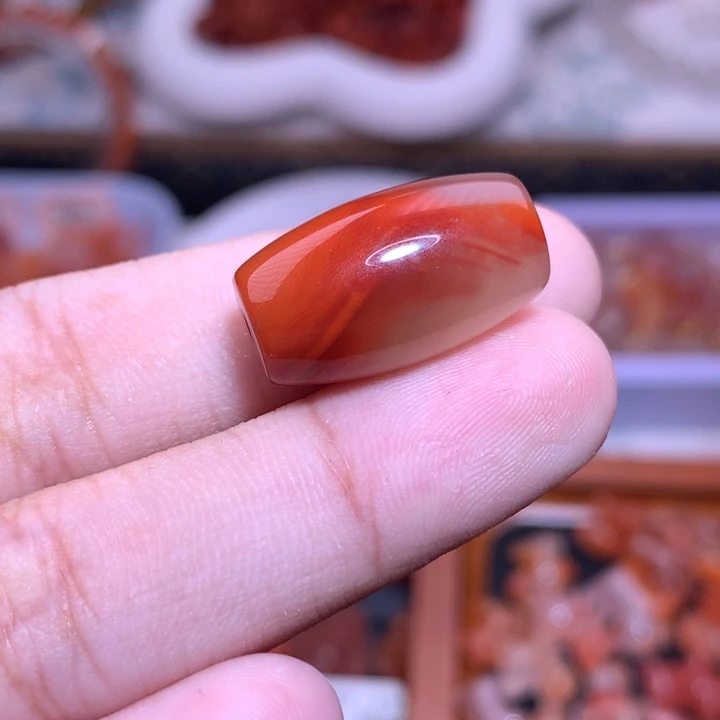 南红玛瑙未镶嵌珠宝半成品冰飘桶珠