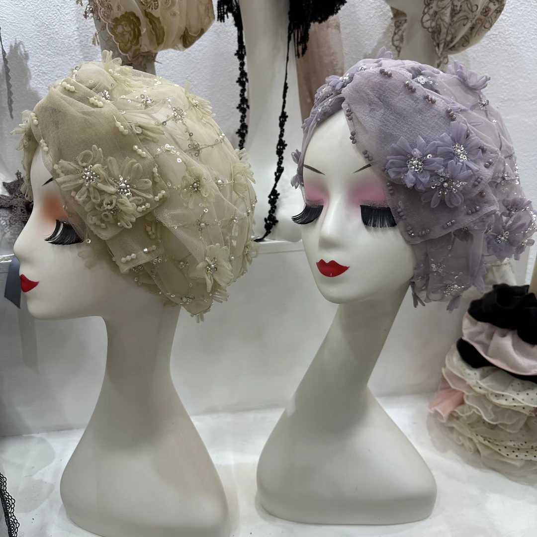 千金风高顶民族风花朵公主风帽子