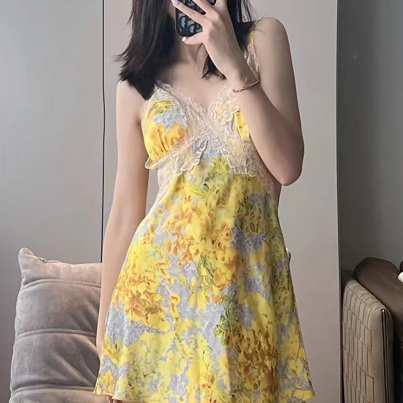 碎花夏季薄款吊带性感不起球睡裙连衣裙子长裙显瘦春夏无袖吊带裙