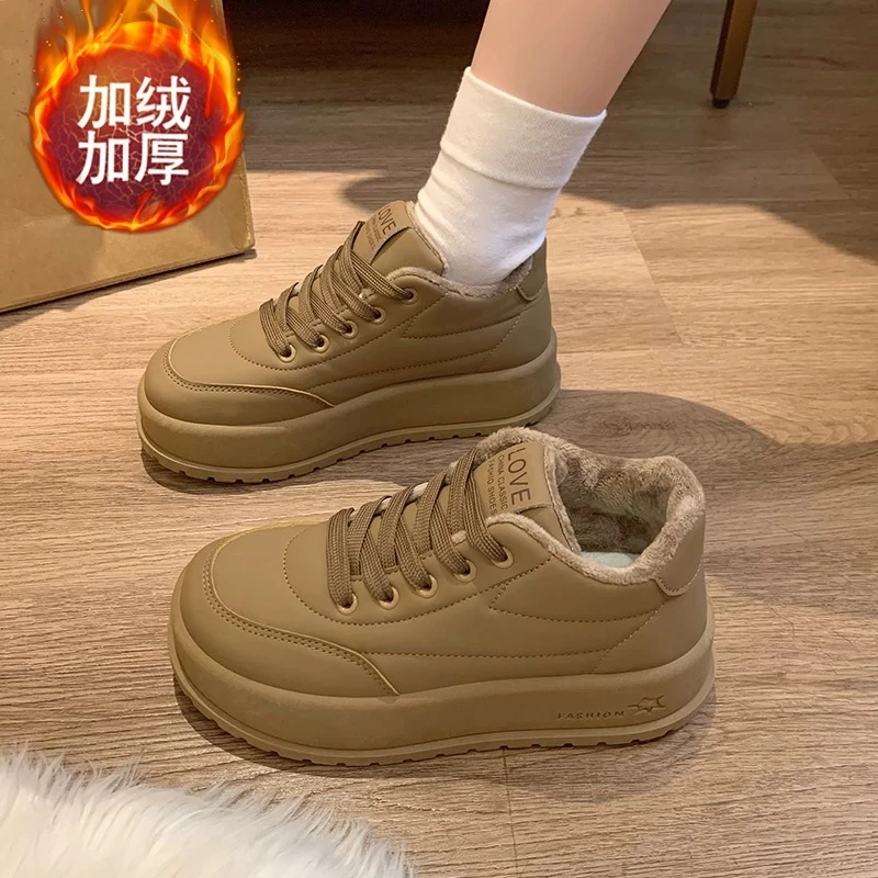 【加棉板鞋】女生秋新款高帮加绒休闲板鞋KT2812/2812