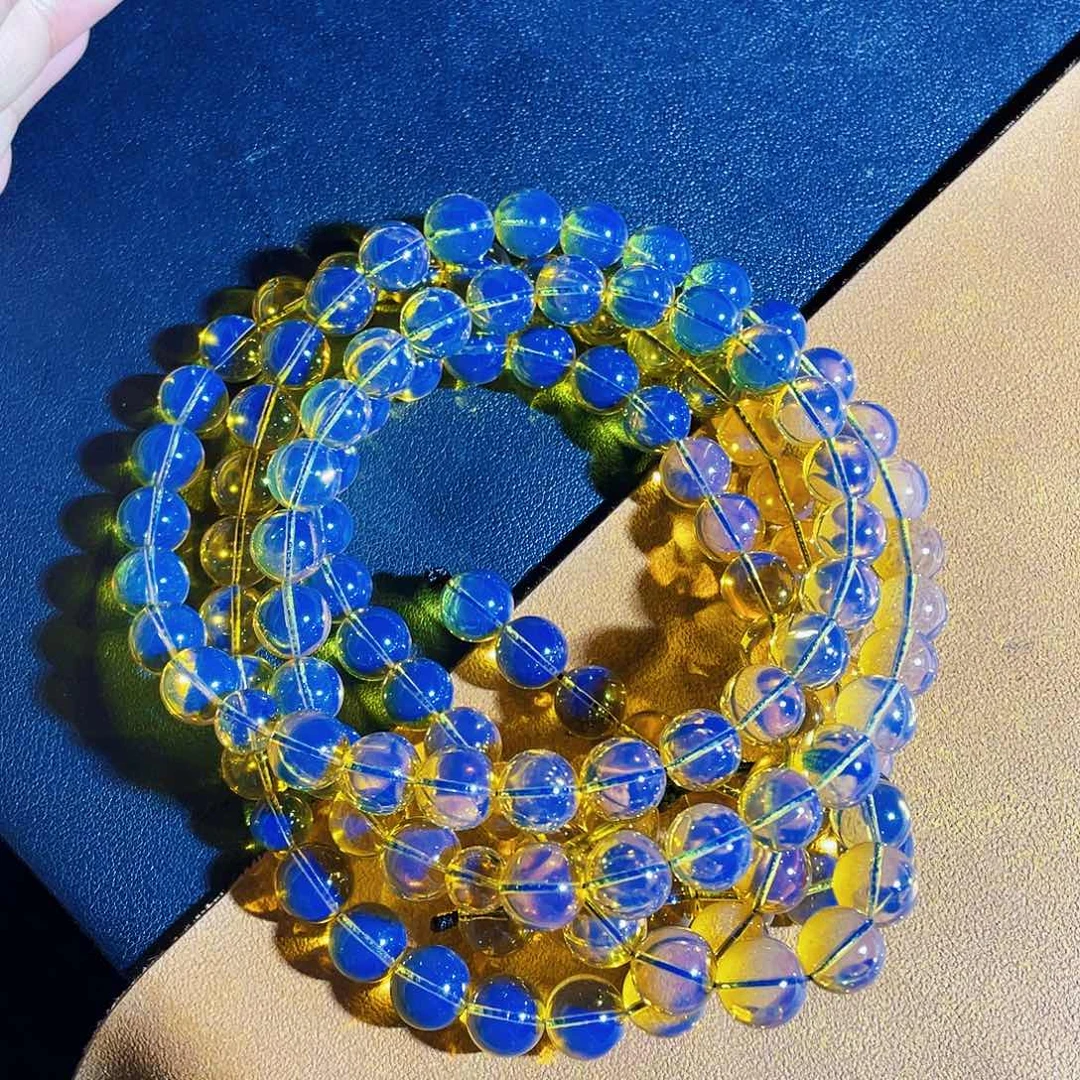 蓝珀未镶嵌裸石8加108净水天空蓝