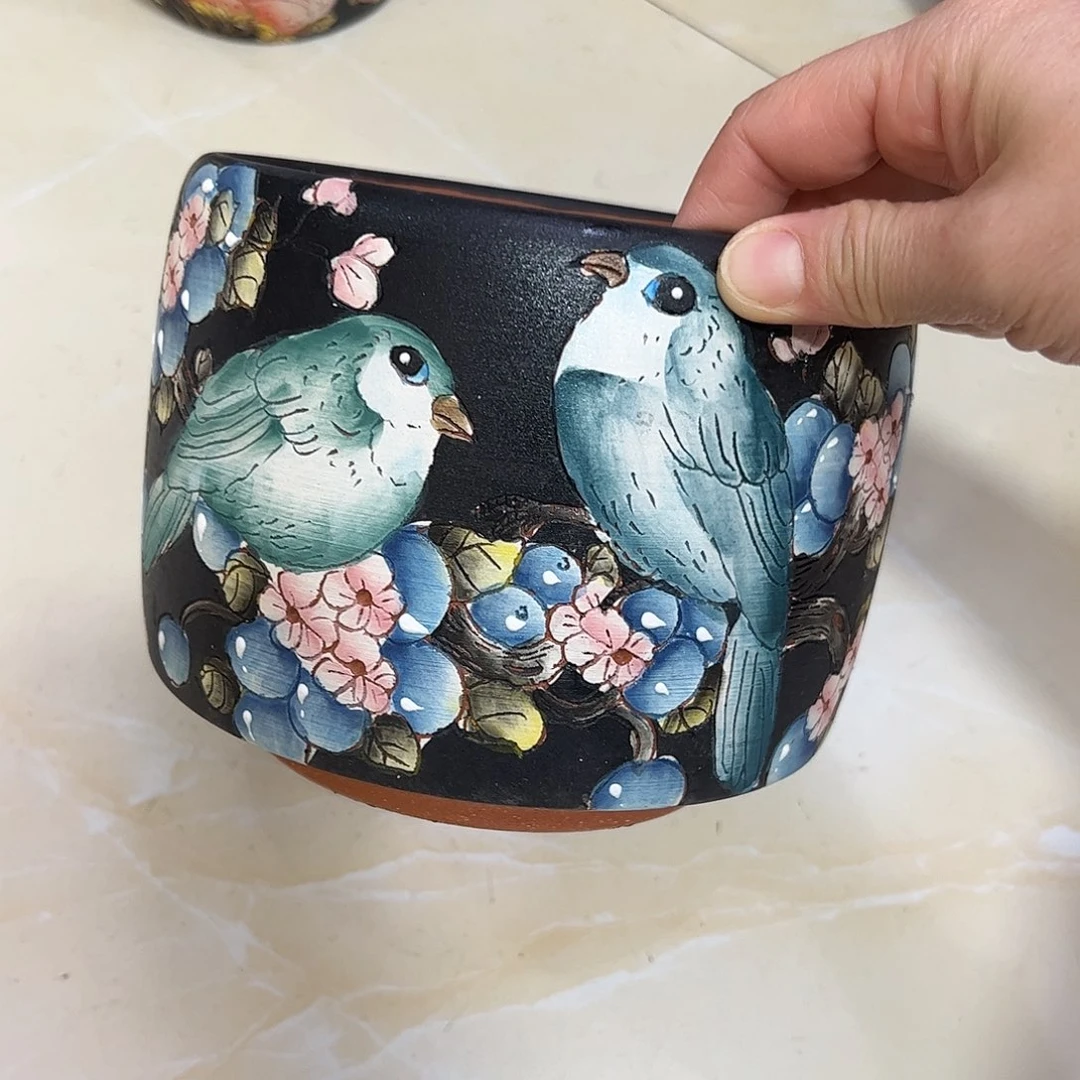 景德镇炫彩手绘口14高12.5