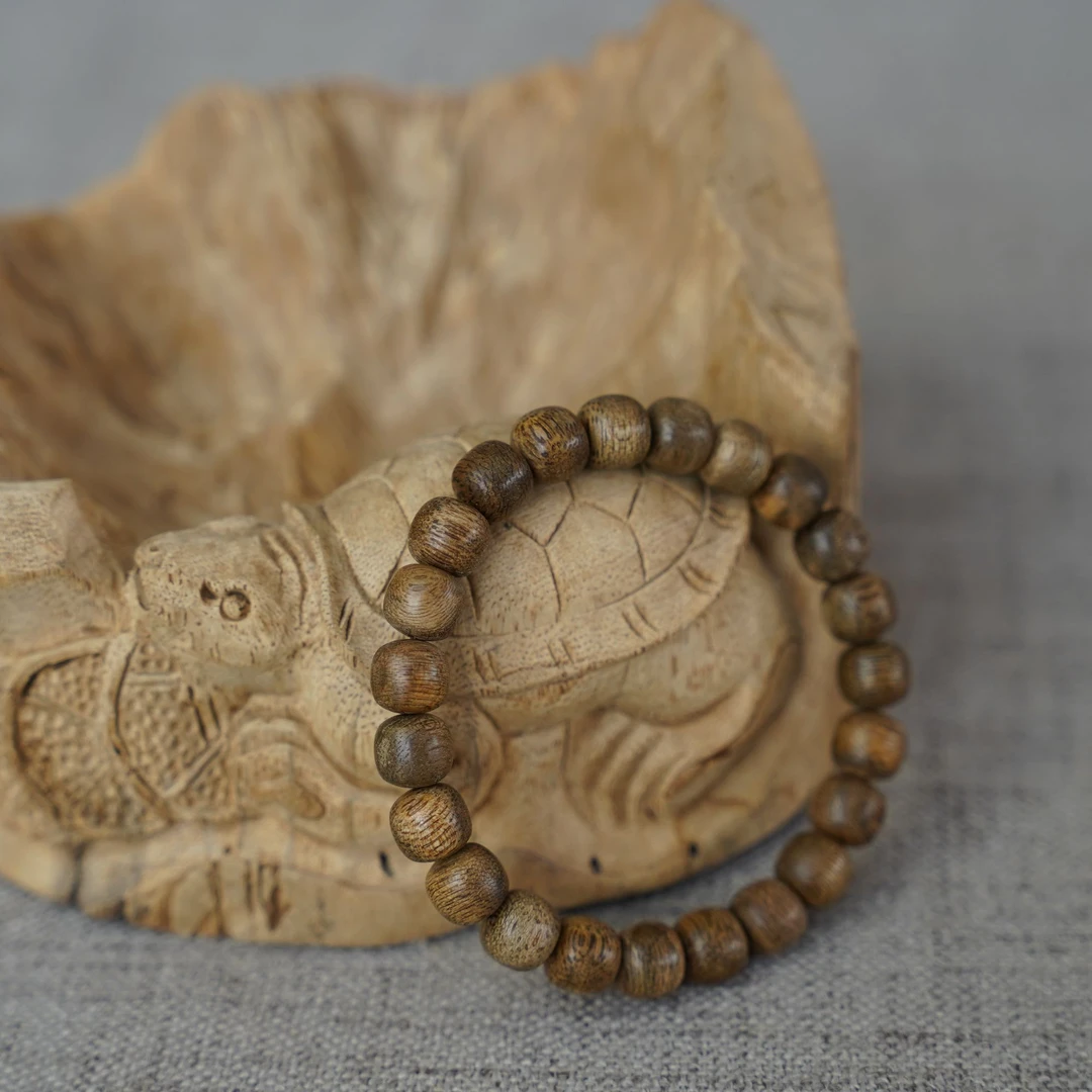 沉香柬埔寨0.9苹果珠单圈天然沉香手串兰花蜜香-多样性发一