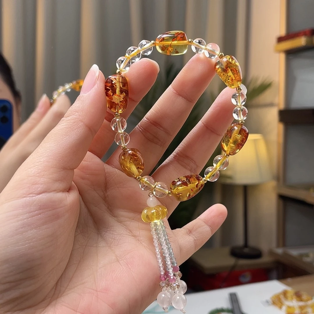 琥珀裸石未镶嵌琥珀手串