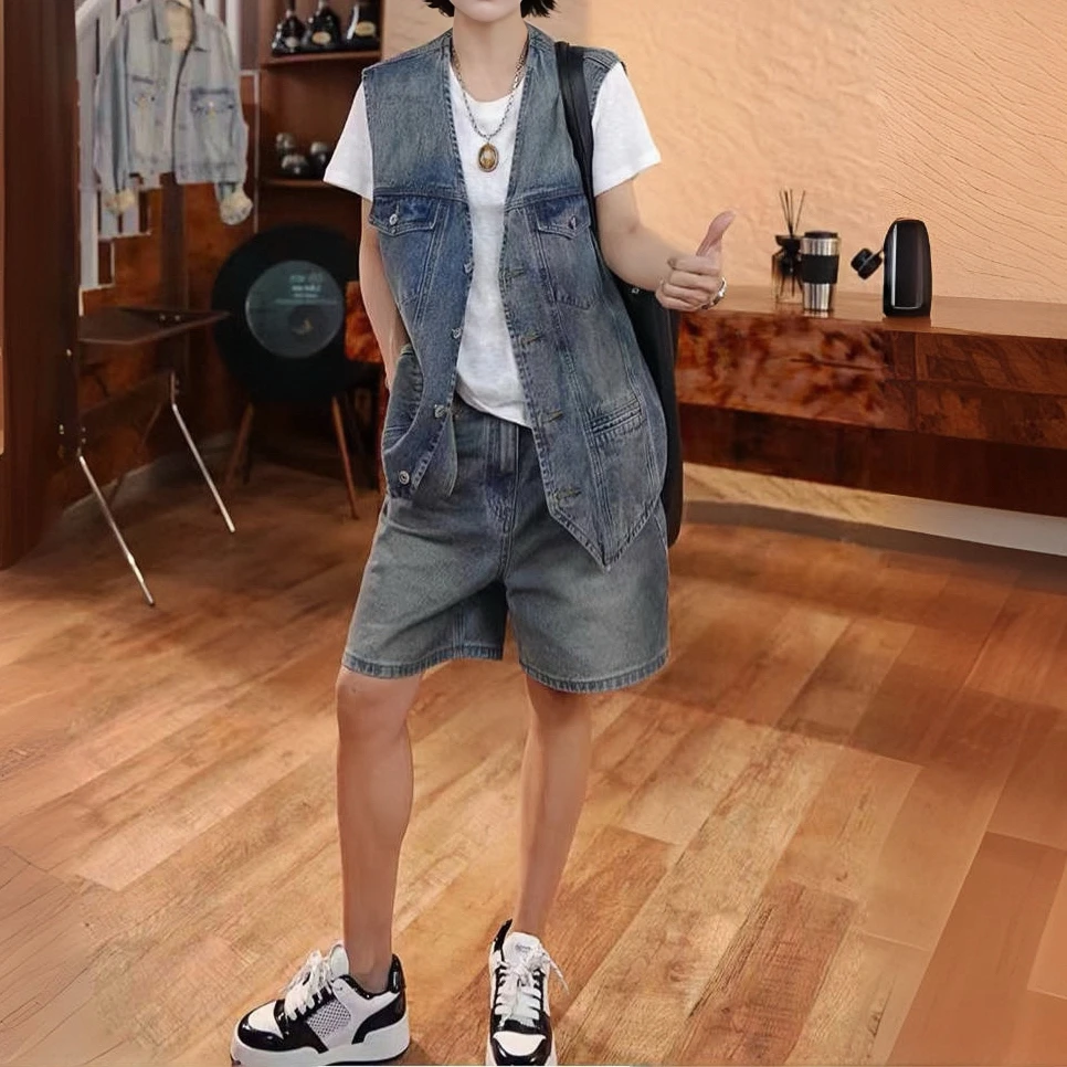 382 经典OVERSIZE版型马甲 整体挺括有型 重工洗水打磨复古质感