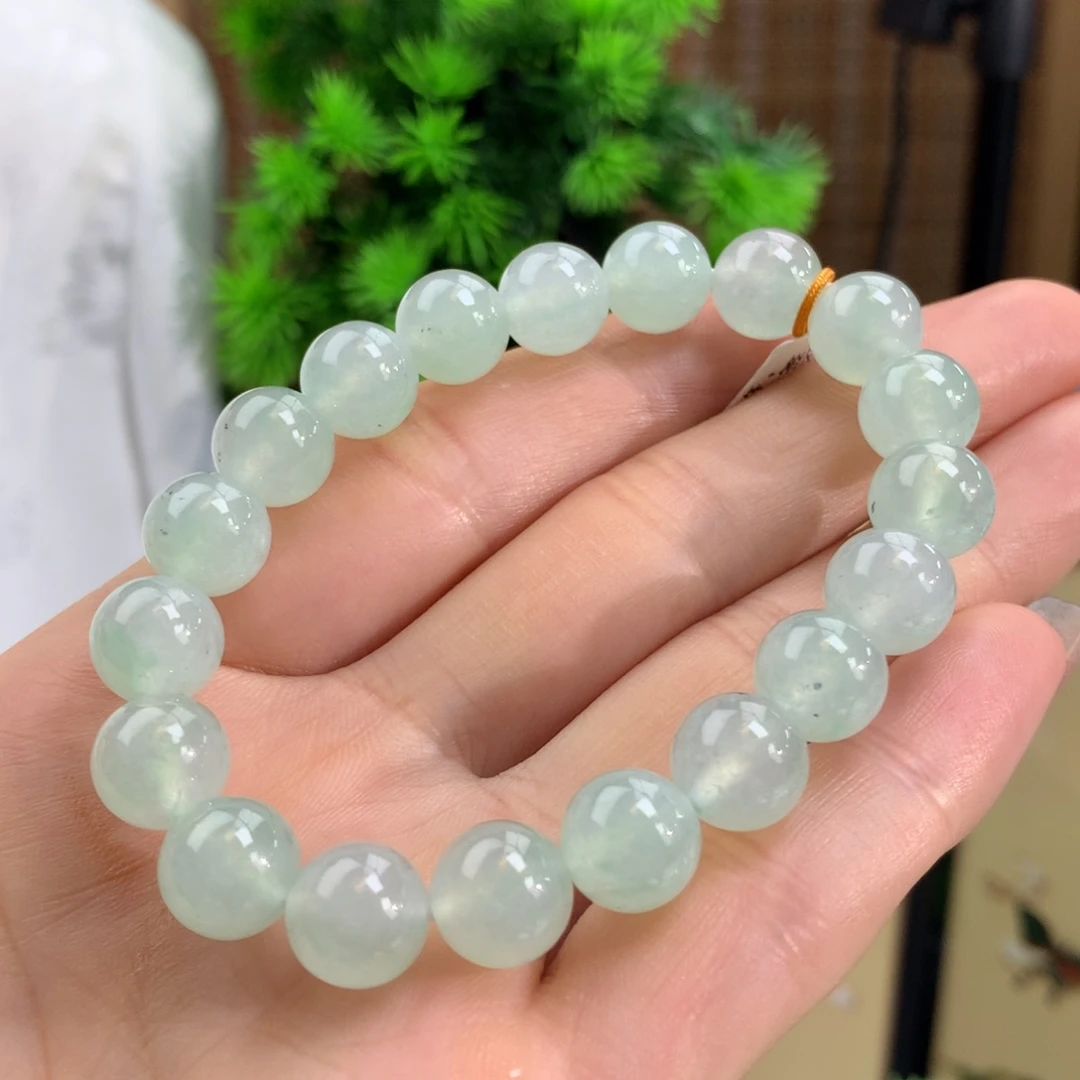 翡翠手链未镶嵌冰薄荷绿洒星空乌鸡手链卡10m m