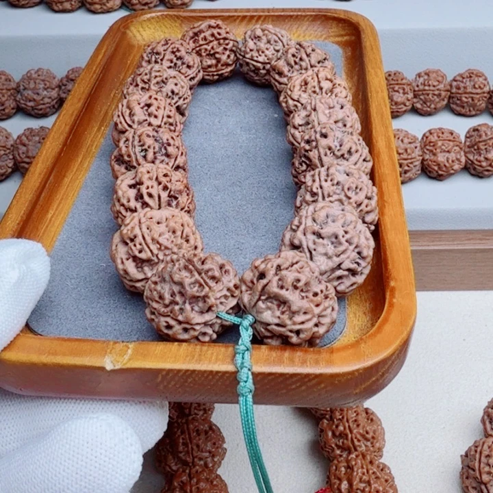 金刚菩提手串原生态安娜老籽五星双龙头货21+姜黄皮