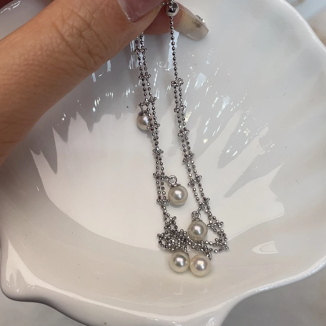 银S925镶嵌颈饰海水珍珠