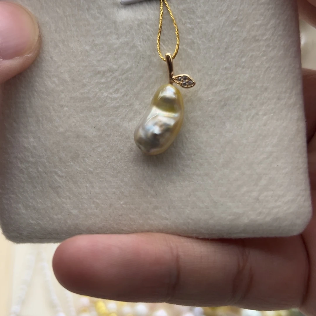 银S925镶嵌吊坠(不含链)海水珍珠海水金珠keshi葫芦