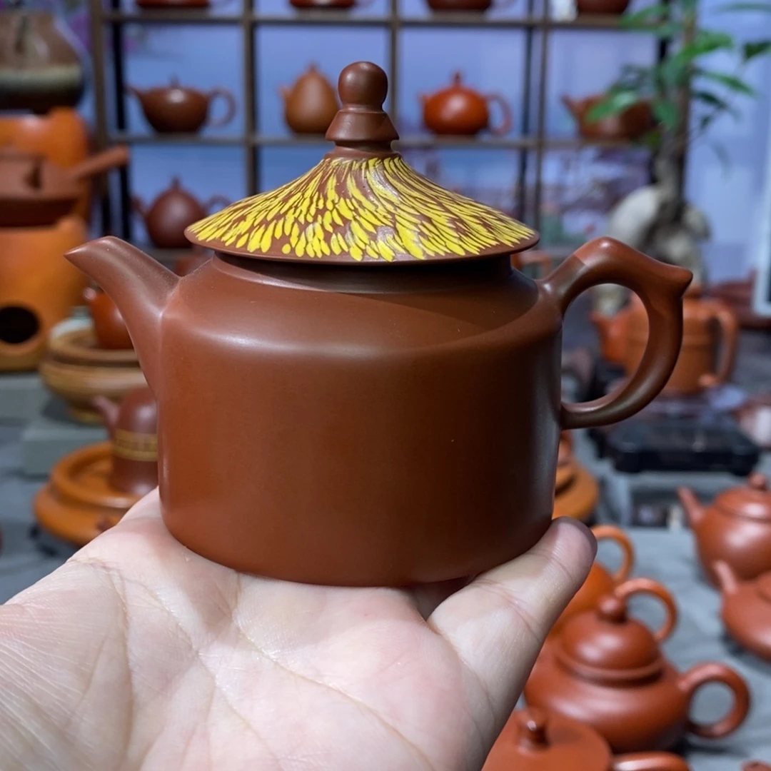 茶壶朱泥章淑煌朱泥跳段泥古城壶120c