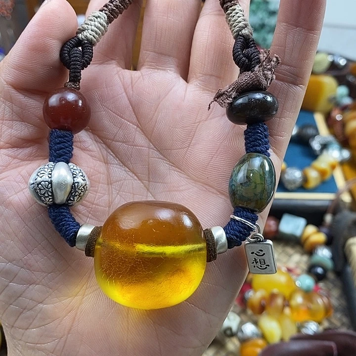 未镶嵌项链蜜蜡项链