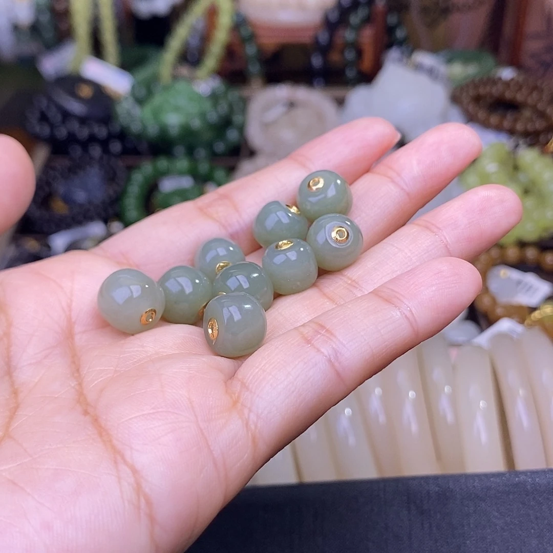 和田玉未镶嵌颈饰多样性发一 18.K金且末蓝路路通