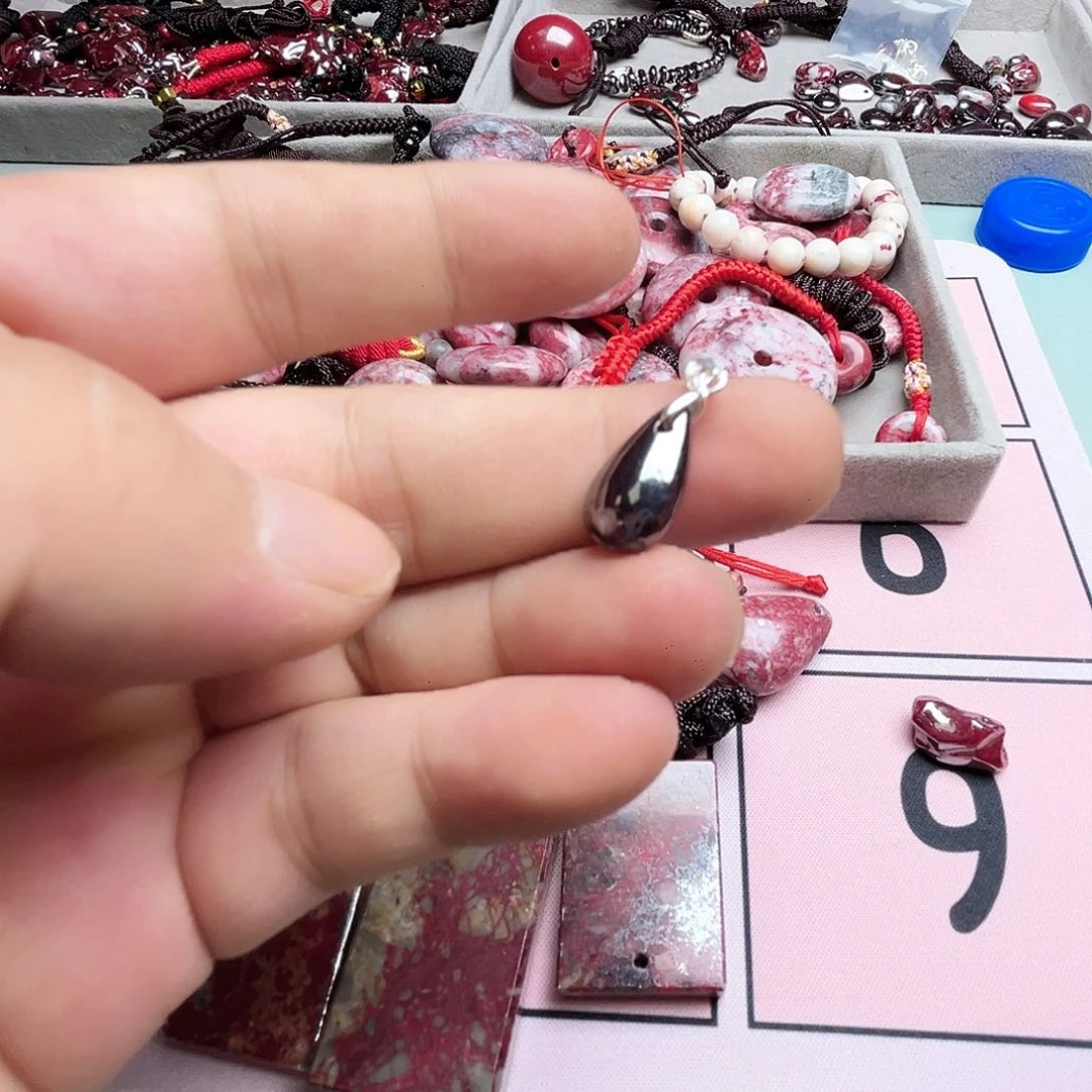 紫砂天然朱砂辰石吊坠L