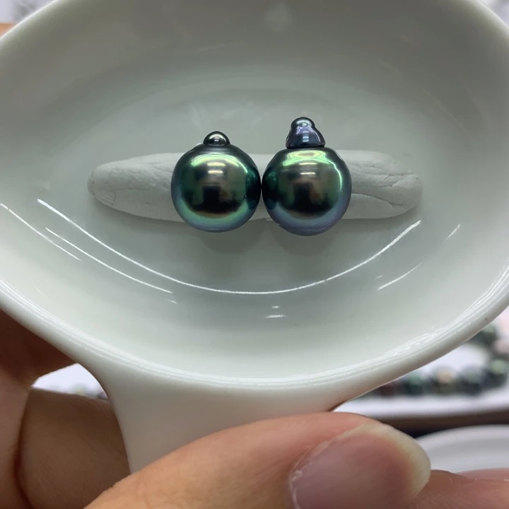 海水珍珠裸珠吊镶对珠双珠吊坠