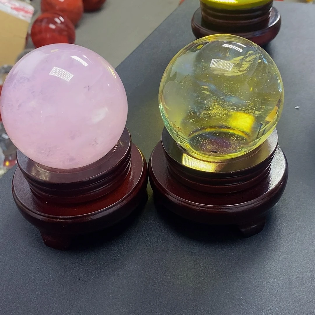石材粉色黄色7.7厘米