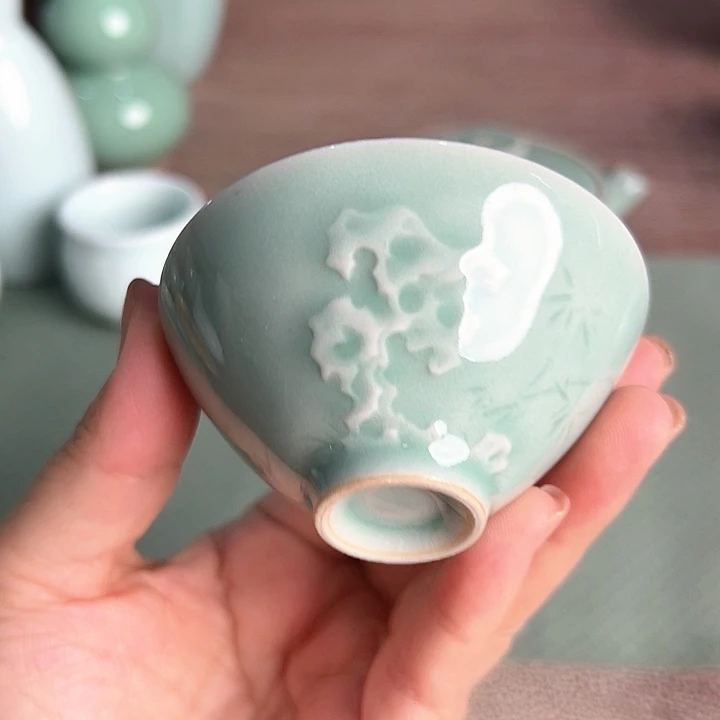 龙泉云间青瓷小米茶器