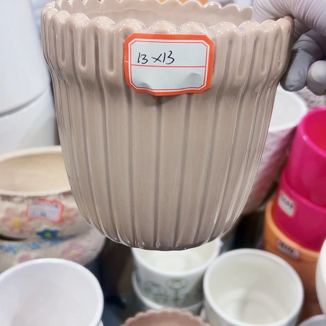 有孔，外贸尾单陶瓷花盆凑单10米包邮