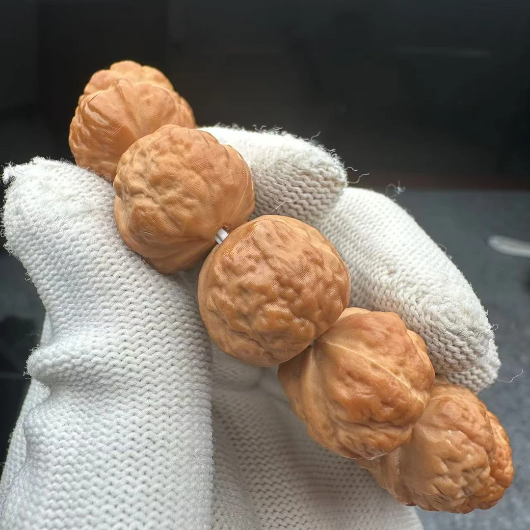 【悟玩】猴头聚宝盆雕刻蟾王手串