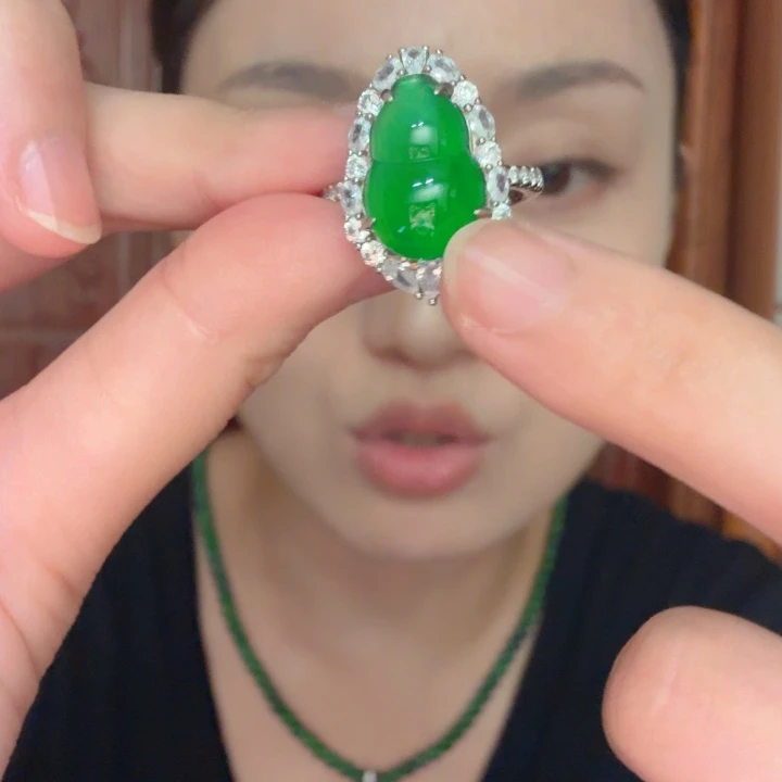 翡翠银S925镶嵌吊坠(不含链)戒指