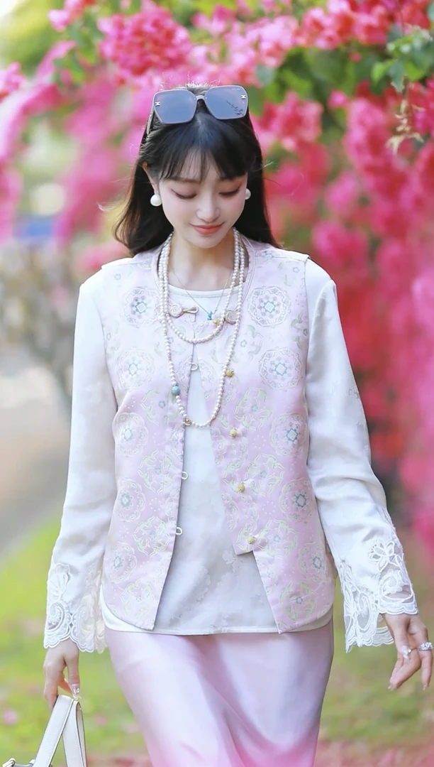 《秀秀定制》《宝相奔鹿》时尚中国风气质新中式双面双穿马甲4316