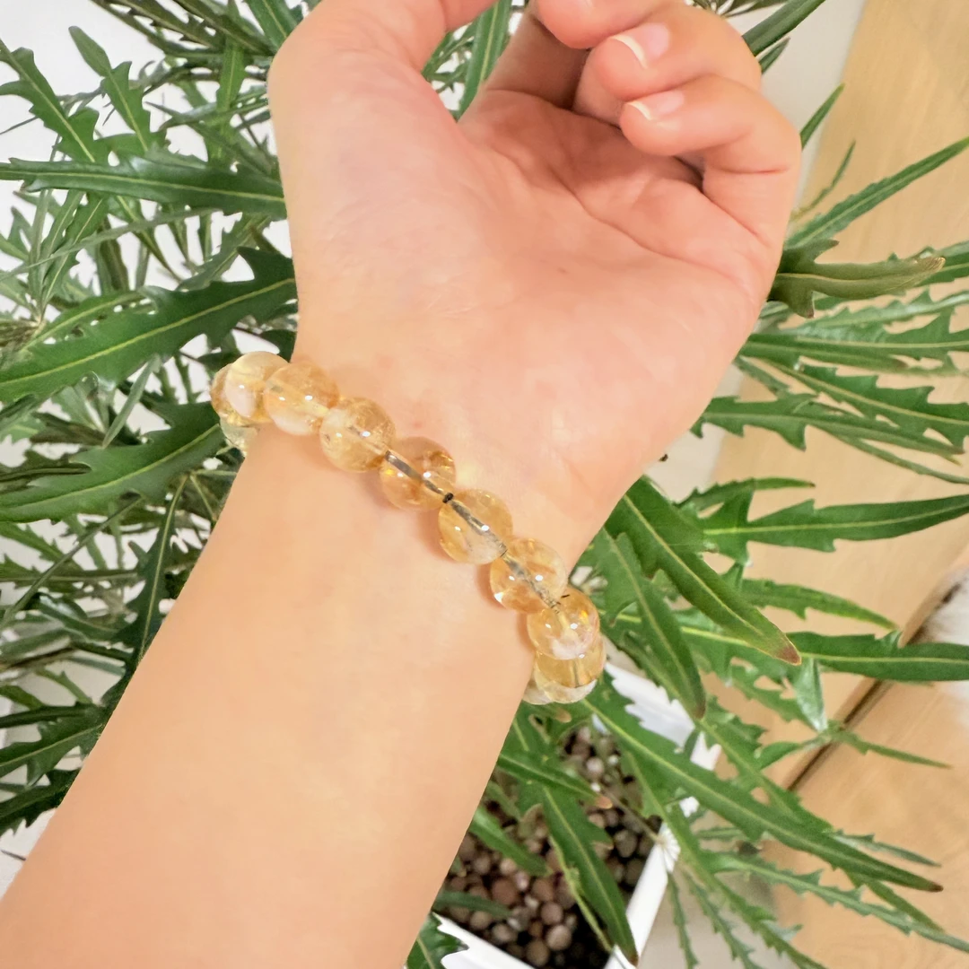 非金属仿水晶手链 蜂蜜柚子茶水晶手串天然美饰独特色泽旺运时尚