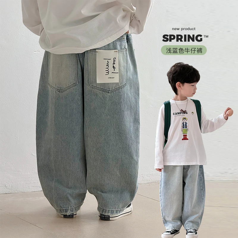 春季新品现货 ivan家童装2025男童女童中大童印花牛仔裤 昕dz4503