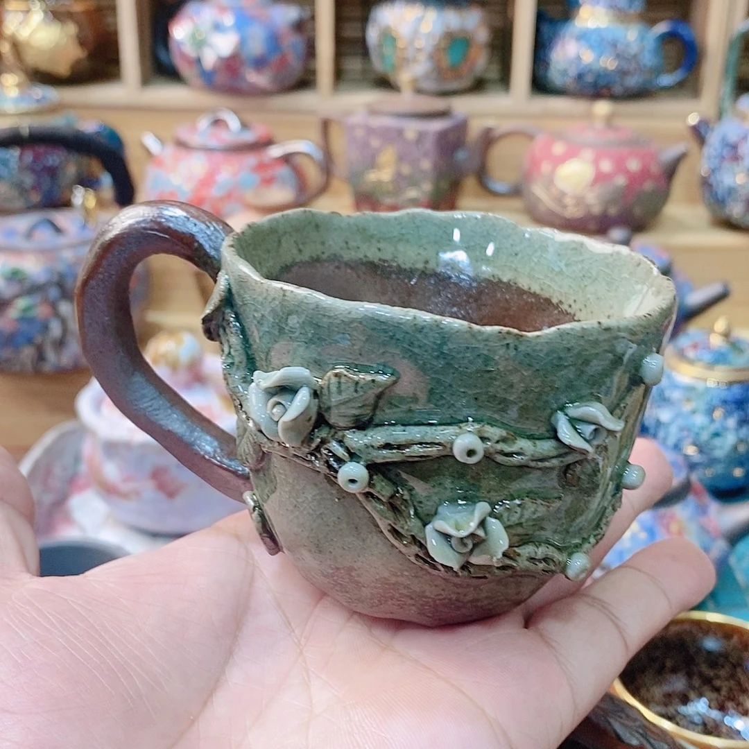 粗陶志野柴烧茶器