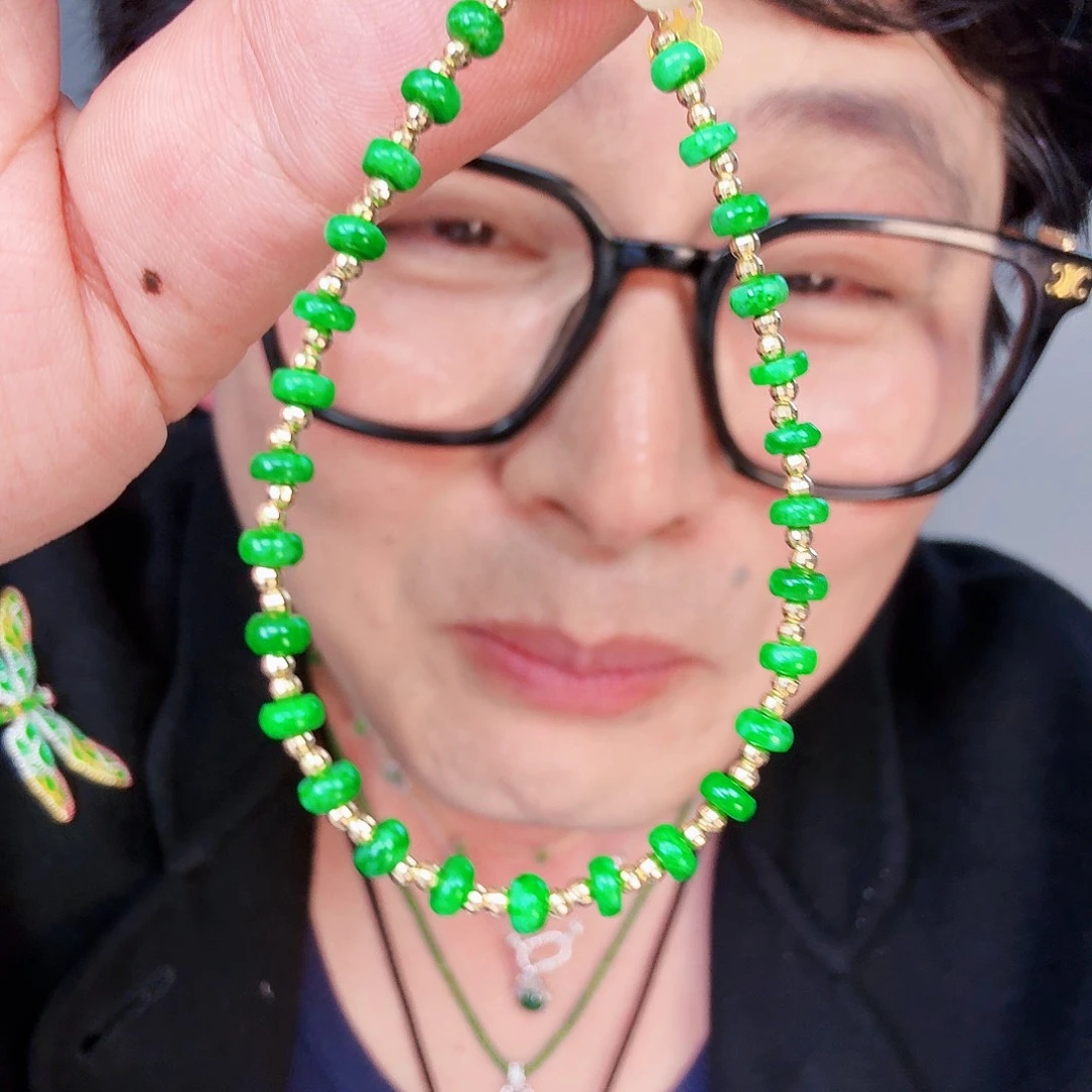 翡翠颈饰18K金镶嵌一个