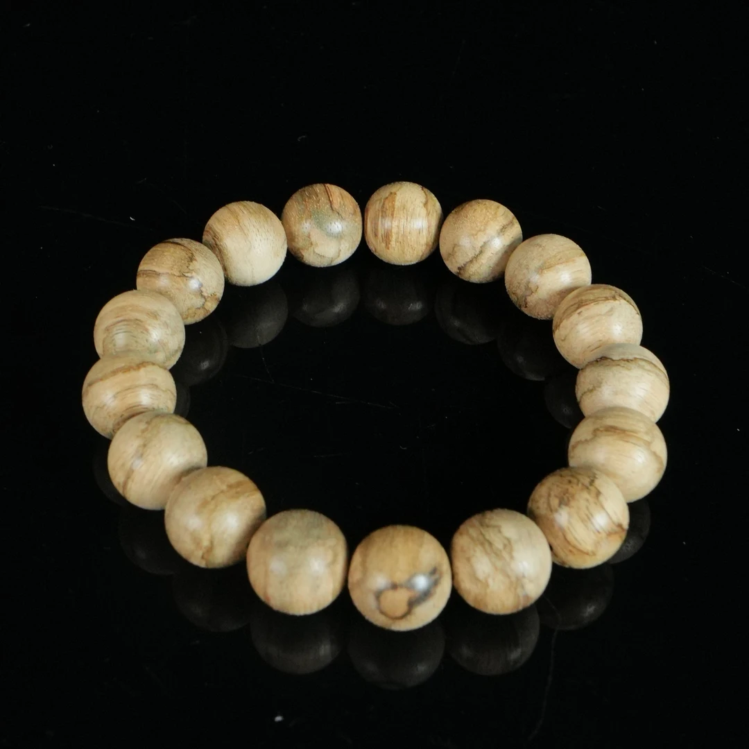 DY-A9752 马尼涝 油线花珠老料沉香手串 1.39cm  12.12g