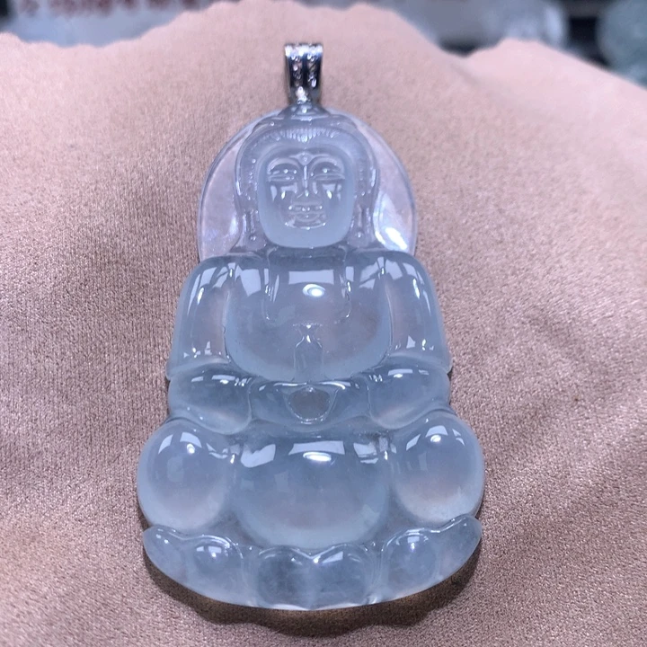 颈饰18K金镶嵌翡翠缅甸翡翠