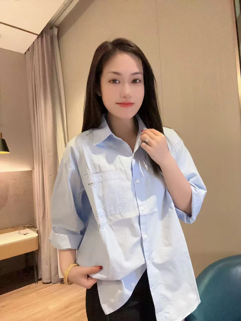 15新款衬衫女宽松显瘦设计感休闲长袖外穿开衫
