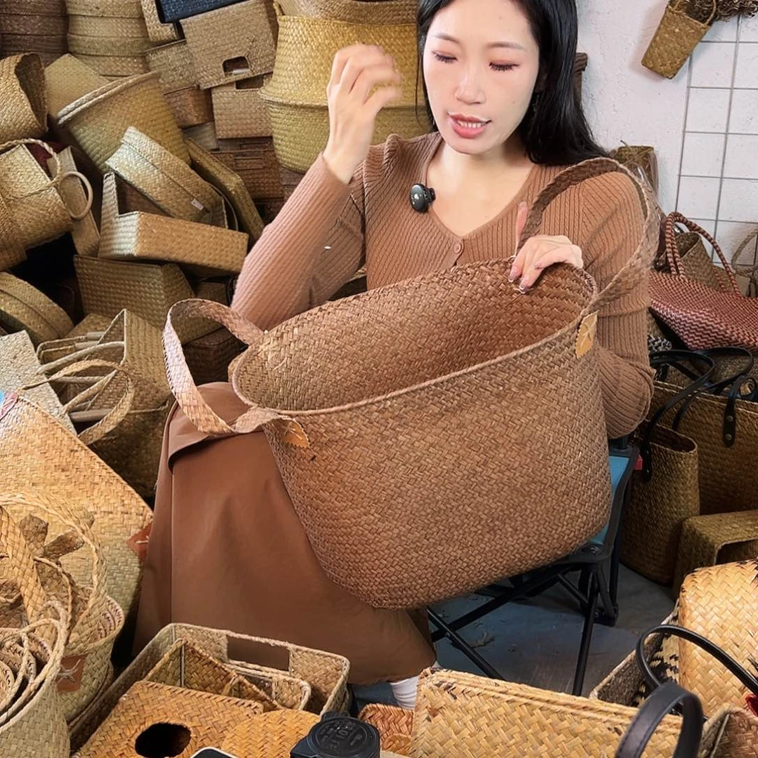 编织带草编包/草编收纳盒微瑕疵