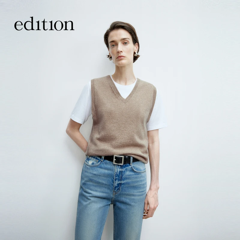 【商场同款】edition2025春季新空气羊绒毛衣马甲背心#EBE1SWT059