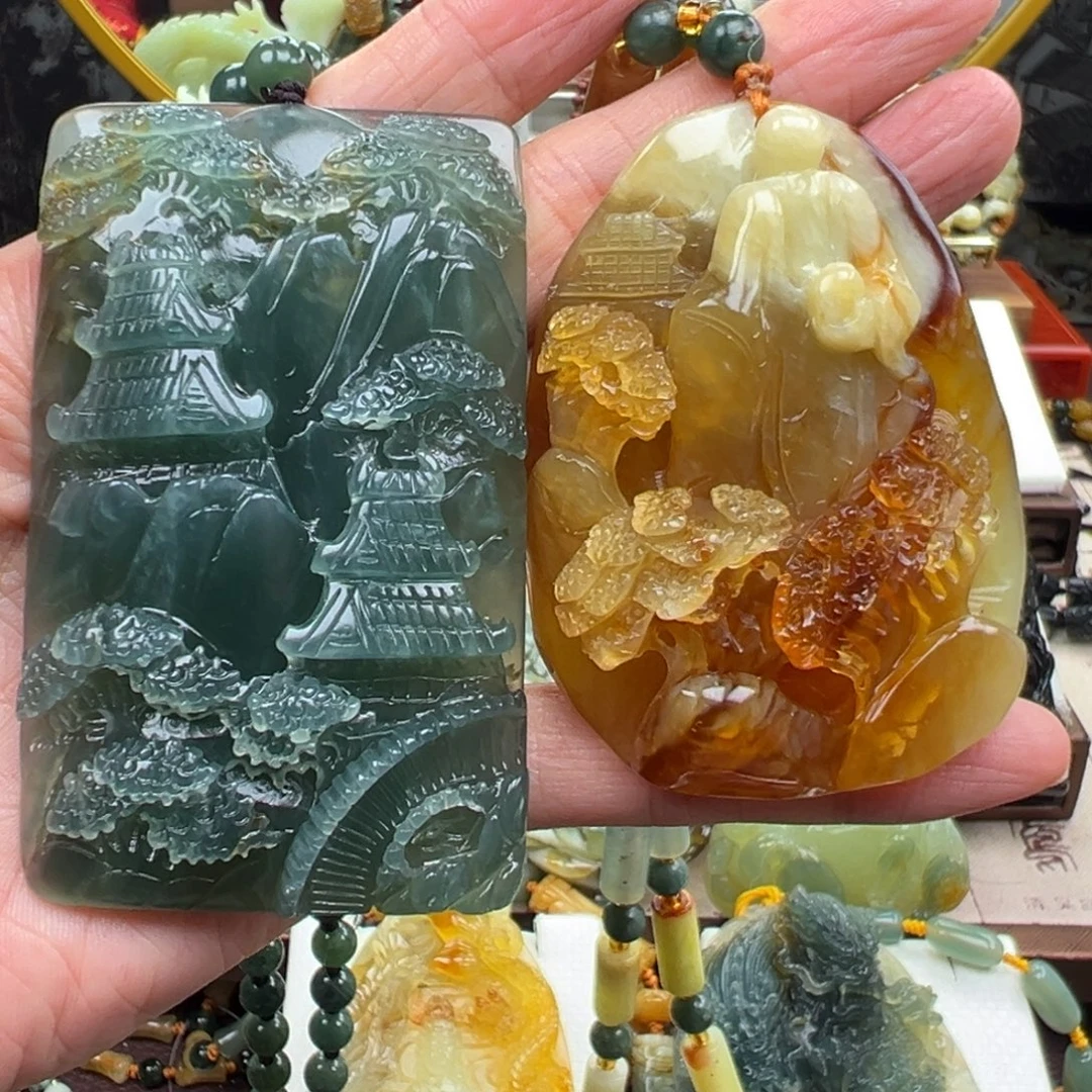 岫玉未镶嵌挂件挂件