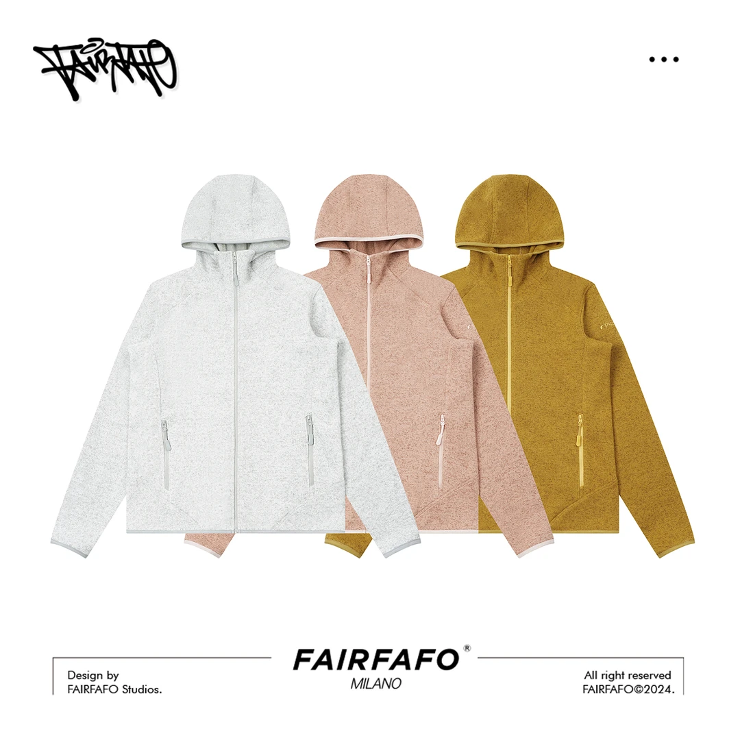 FAIRFAFO林肉肉【立领抓绒连帽外套】WYAL47186户外休闲连帽外套