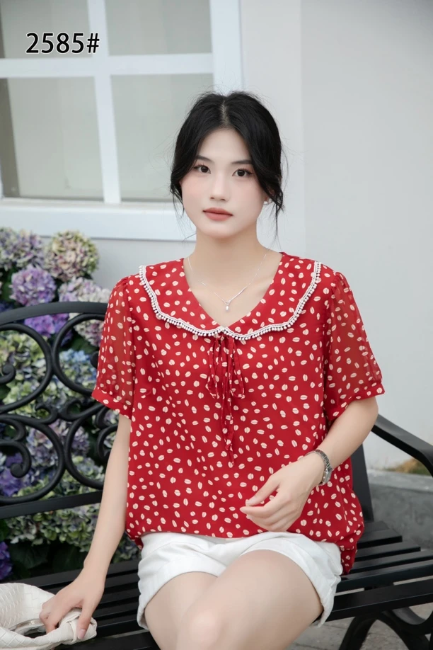 2585透气雪纺上衣夏季新款百搭显瘦