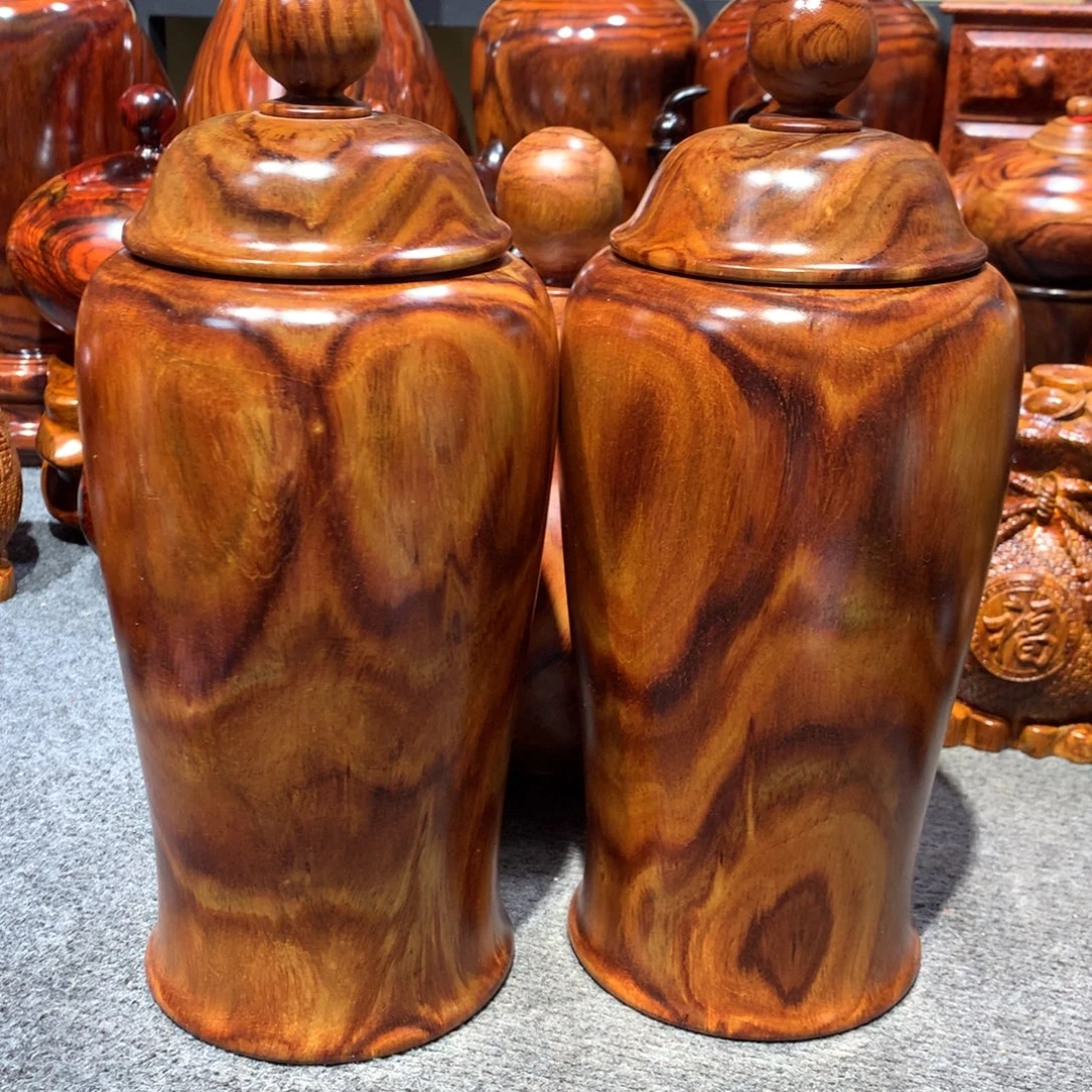 爱***人木越南黄花梨将军罐两个