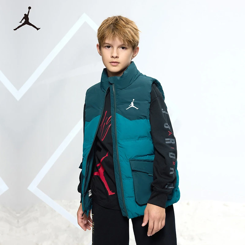 Air Jordan童装男女童秋冬保暖加厚羽绒背心马甲B662