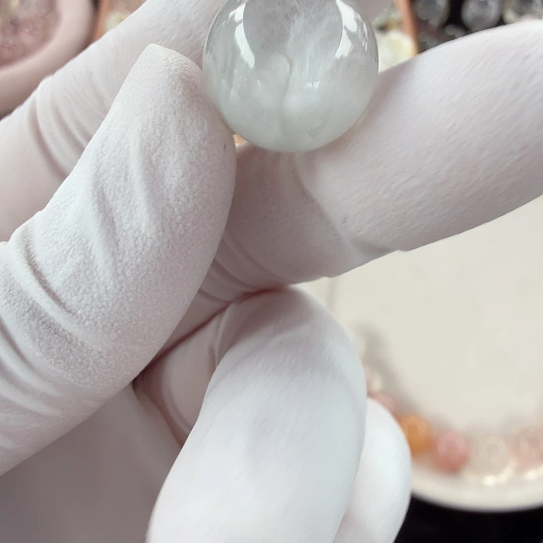 ****珠宝半成品水晶未镶嵌蓝兔毛13.7mm定制不退换