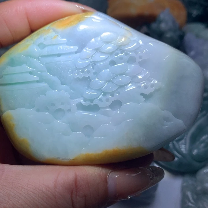 翡翠未镶嵌颈饰保真天然A货翡翠