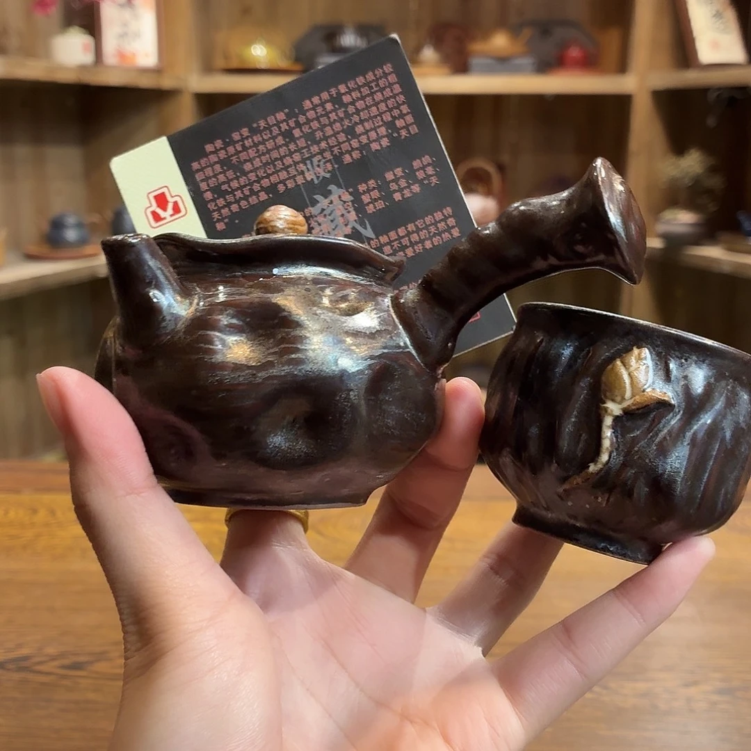 柴烧老岩泥茶器皿