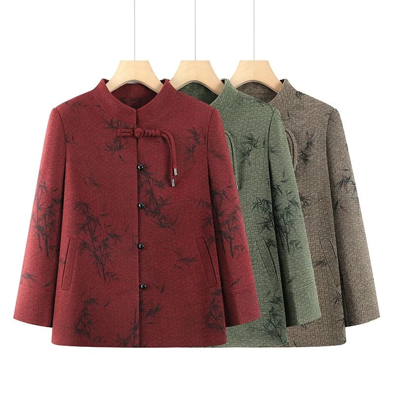 中老年人外套女奶奶装春秋款国风老太太春装妈妈新款上衣老人衣服